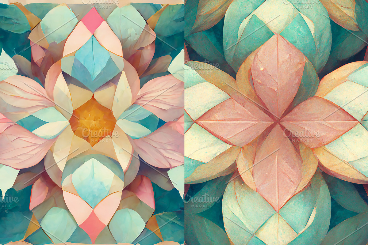 Summer kaleidoscope background set, a Texture Graphic by Olha Klein (Photo 5 of 6)