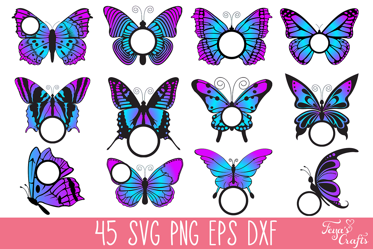 Layered Butterflies Bundle, an Object Graphic by Anastasia Feya (Photo 7 of 10)