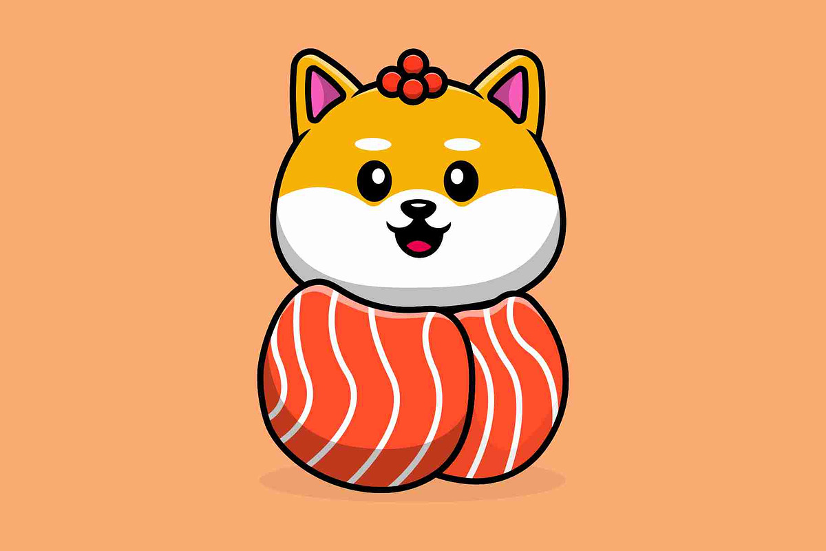 Cute Shiba Inu Dog Sushi Salmon, a Food Illustration by Artstorystudio (Photo 4 of 6)