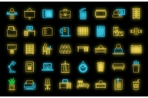 Work space organization icons set, a Person Illustration by Ylivdesign