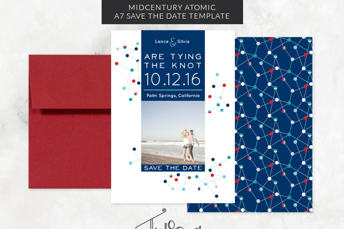 Mid-Century Modern Save the Date, an Invitation Template by Two if by Sea Studios
