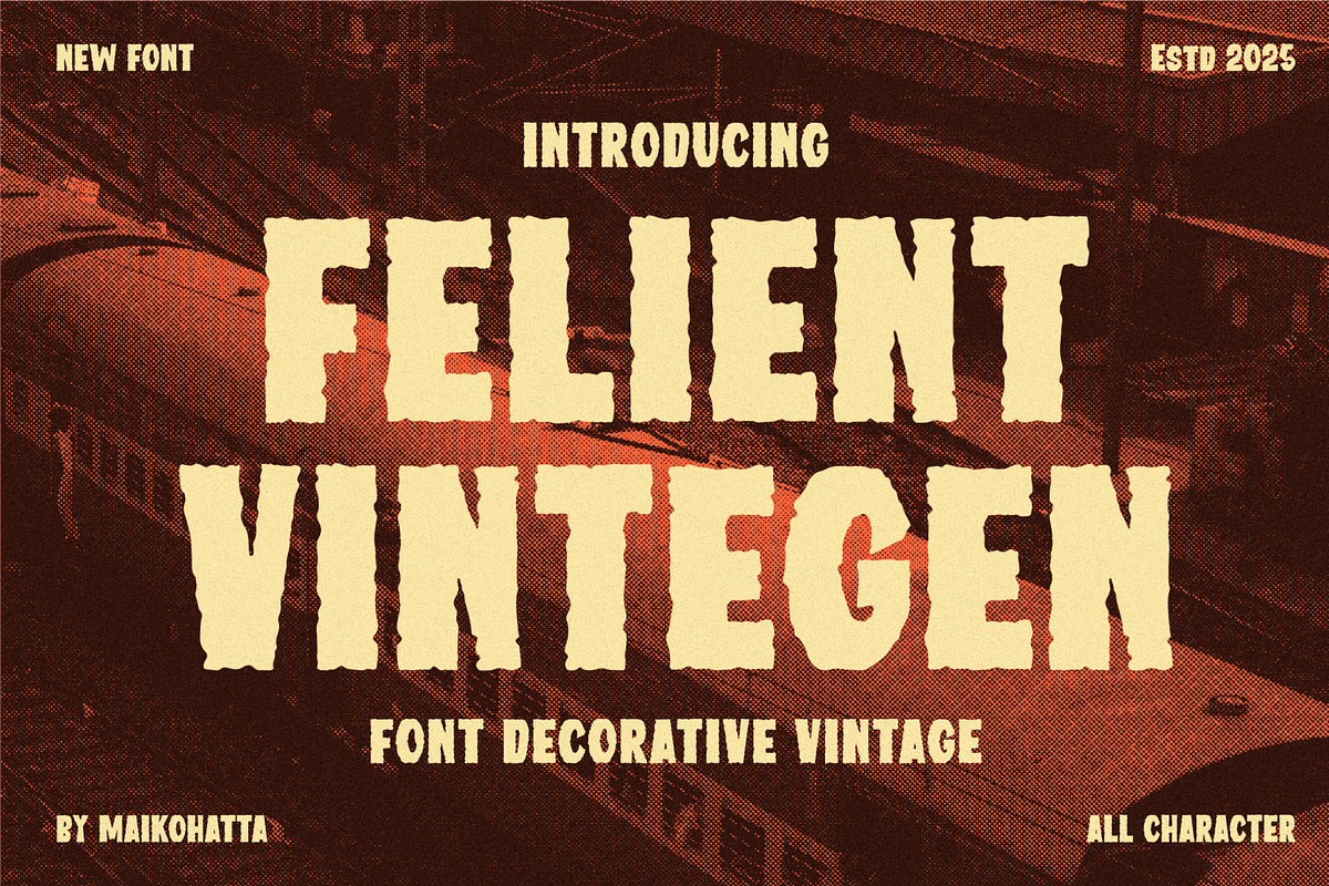 FelientVintegen - Decorative Vintage, a Handwritten Font by MaikoHatta (Photo 1 of 9)
