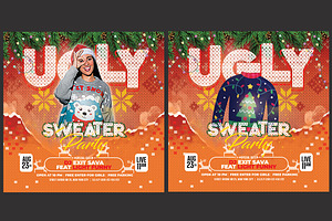 Ugly Sweater Christmas Flyer, a Flyer Template by DSGraphicDesign