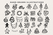 Christmas Clipart, Holiday Doodles, a Seasonal Illustration by The October Creative (Thumbnail 2 of 5)