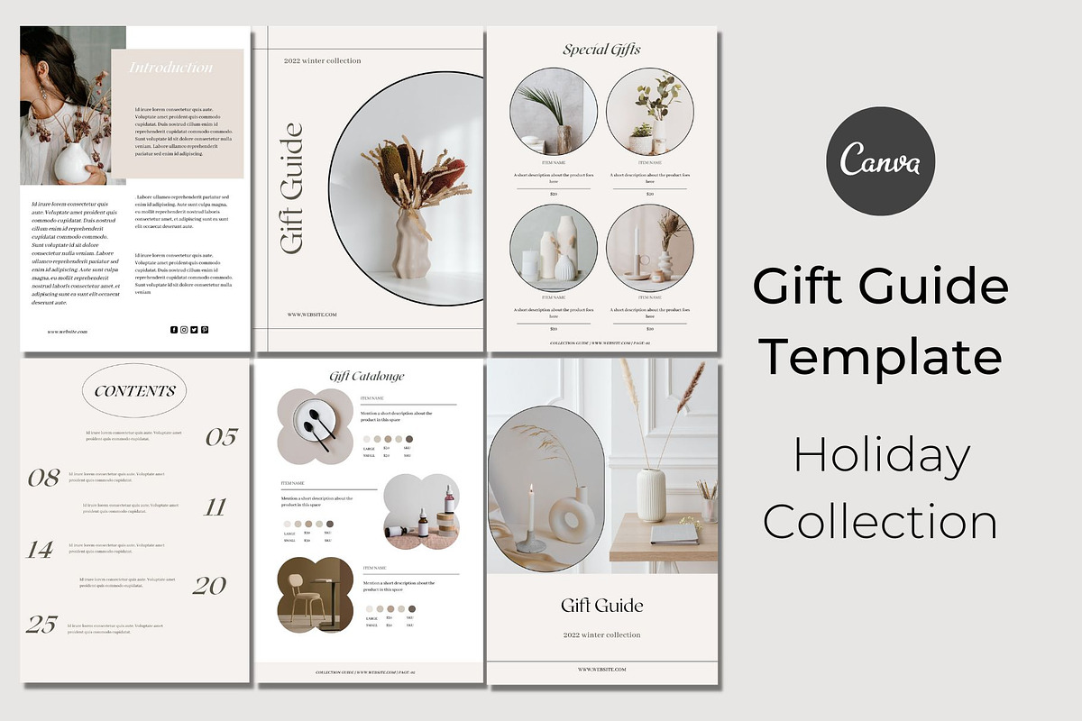 Holiday Gift guide Canva template, a Magazine Template by Deepa ...