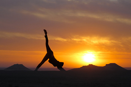 Girl practicing yoga