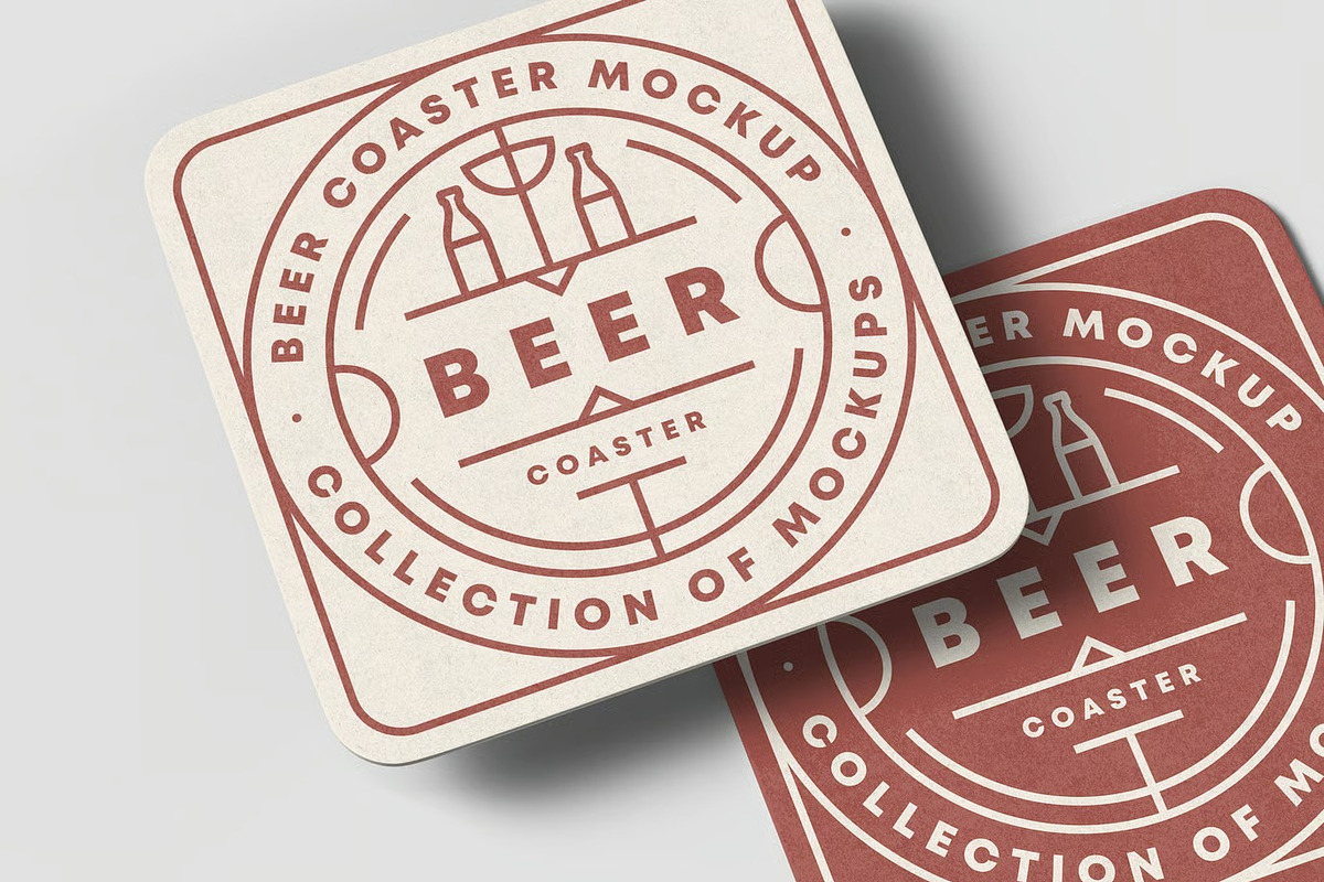 Beer Coaster Mock-up, an Advertising Mockup by zippypixelstudio (Photo 4 of 15)
