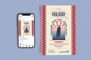 Summer Holiday Party Surf, a Flyer Template by Me55enjah Design