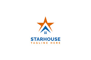 Star house symbol logo