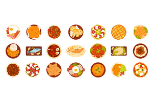 Different traditional food of world, a Food Illustration by Flashvector