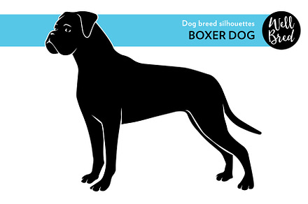 Boxer Dog Vector Silhouette