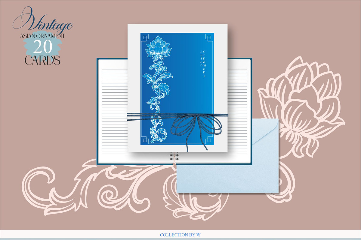 Vintage Asian ornament, a Decorative Illustration by Collection by VY (Photo 8 of 9)