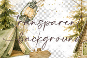 Woodland Camping Clipart, a Decorative Illustration by BigCakeBee (Thumbnail 2 of 4)