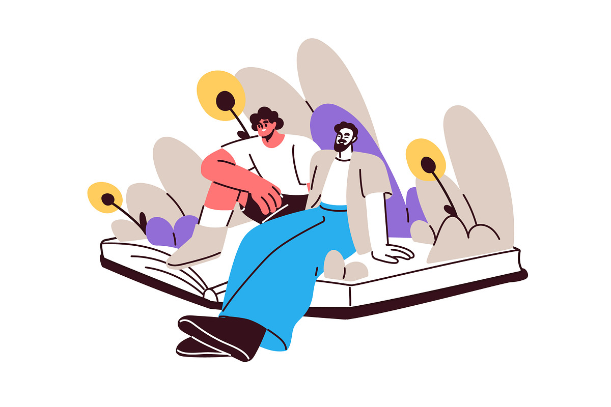 Readers with books concepts set, a Person Illustration by Good Studio (Photo 3 of 15)