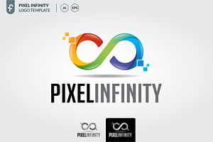 Pixel infinity logo template