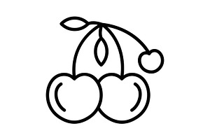 Cherry Line Icon, an Icon by Pexelpy