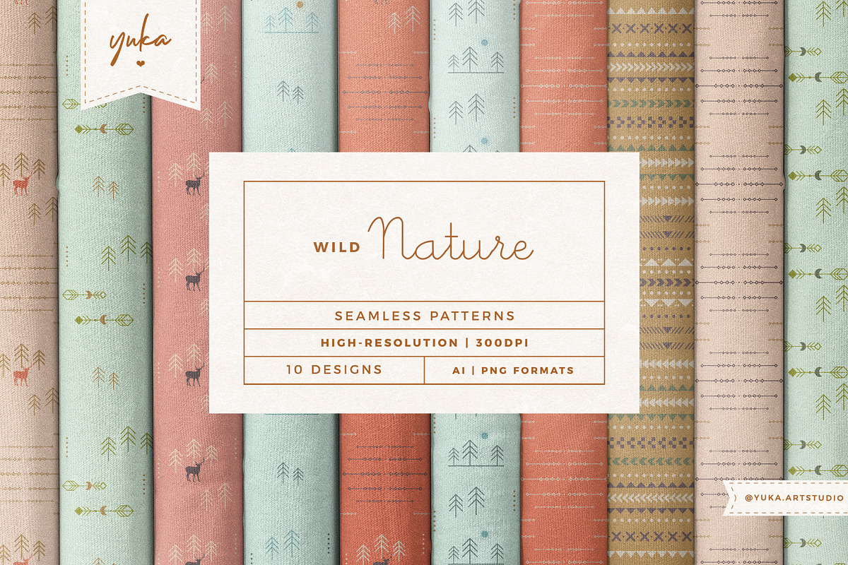 Wild Nature Pattern, a Pattern Graphic by Yuka Baby (Photo 1 of 7)