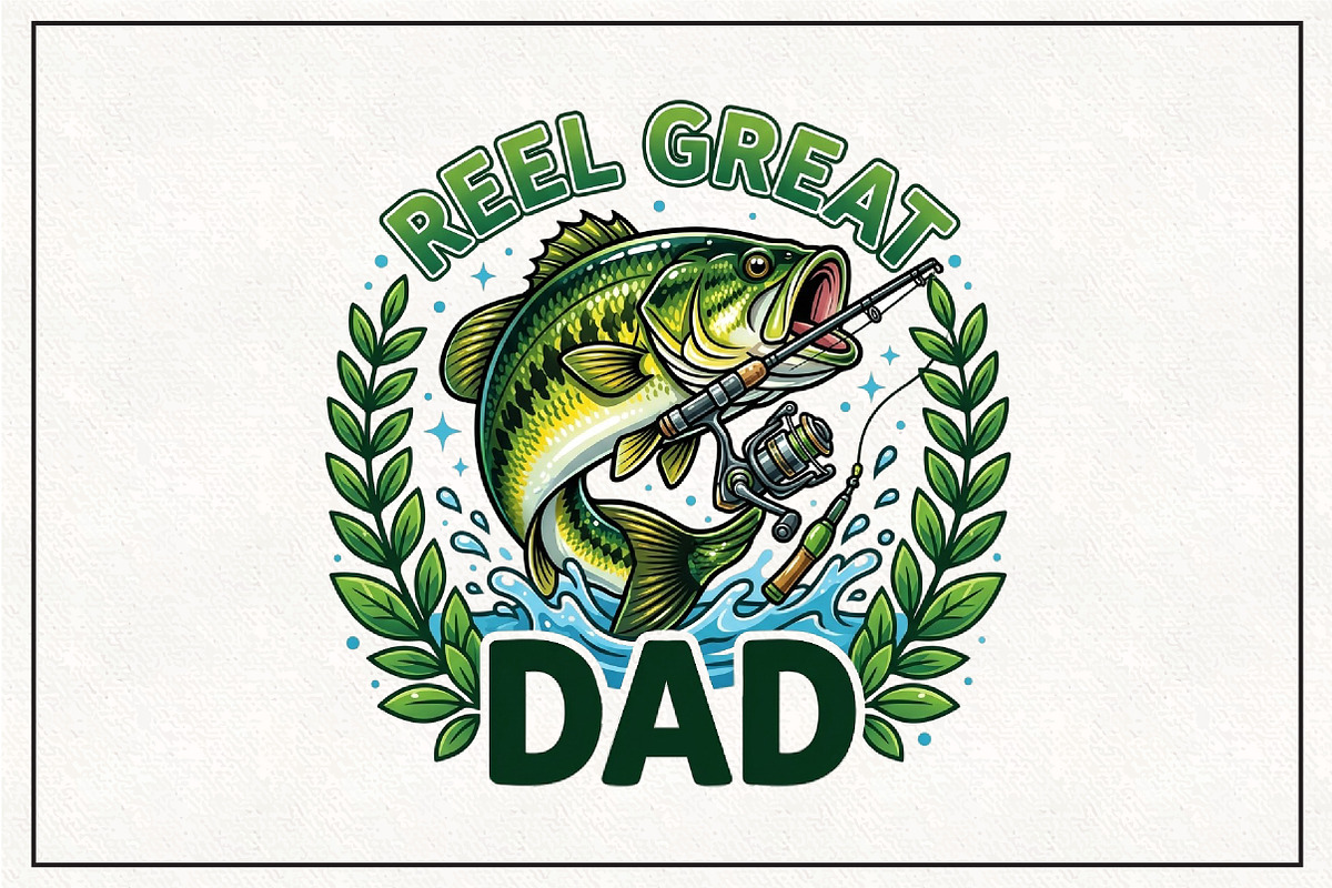 Retro Reel Great Dad Png Fishing Dad, a Work Illustration by CraftArtStudio (Photo 1 of 4)