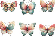 Whimsical Butterfly Clipart, an Illustration by Designking (Thumbnail 4 of 5)
