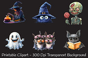 Halloween Clipart Mega Bundle PNG, an Illustration by RobertsArt (Thumbnail 7 of 7)