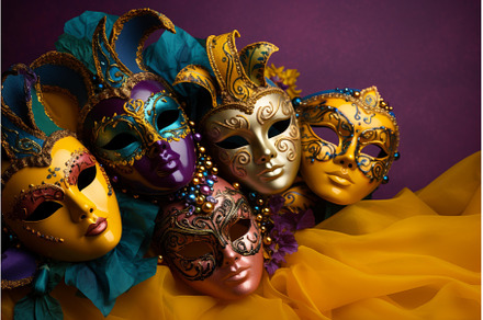 Colorful venetian carnival masks, an Arts & Entertainment Photo by Ylivdesign