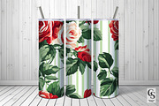 Red Green Floral Bouquet Patterns, a Pattern Graphic by Creative Store (Thumbnail 3 of 5)