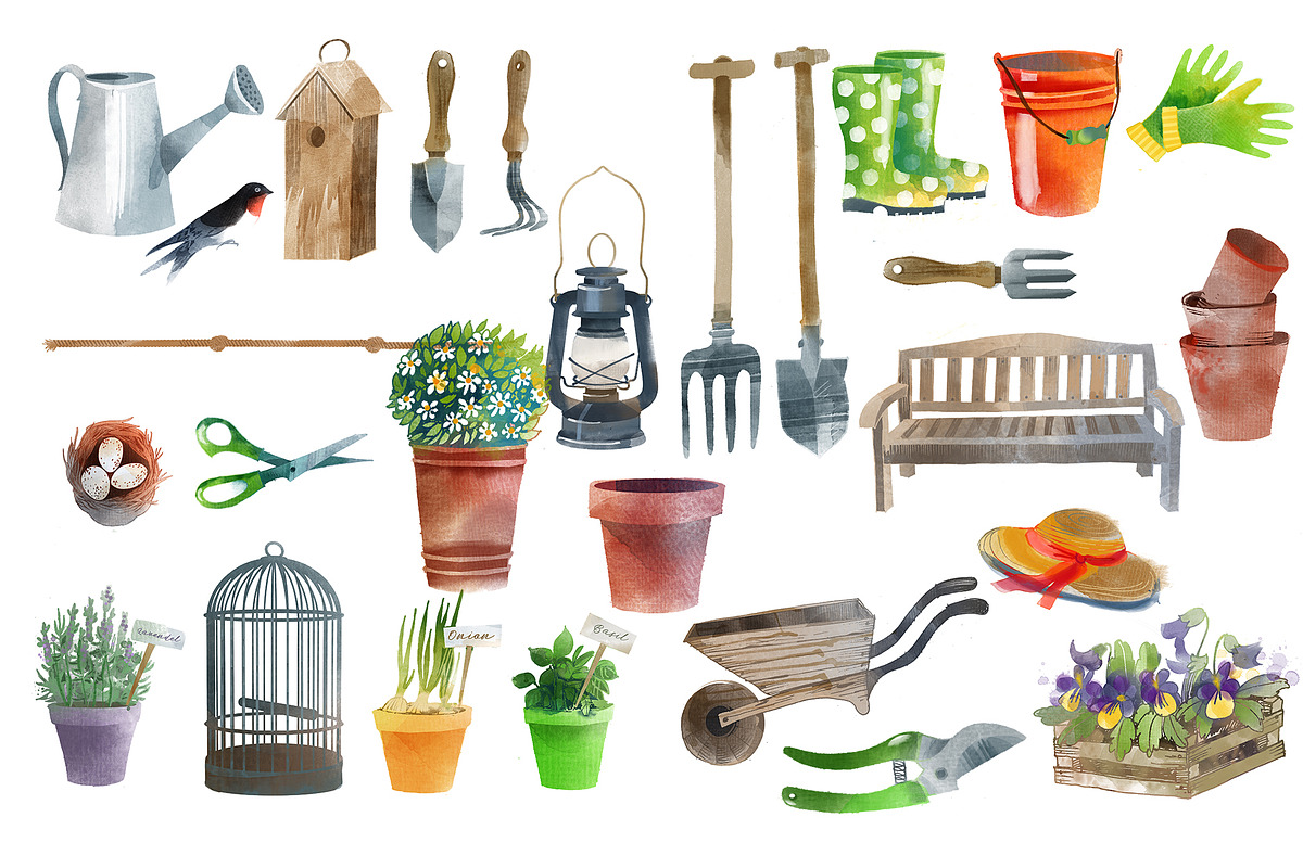 Watercolor gardening, an Illustration by Tatiana Davidova (Photo 2 of 3)