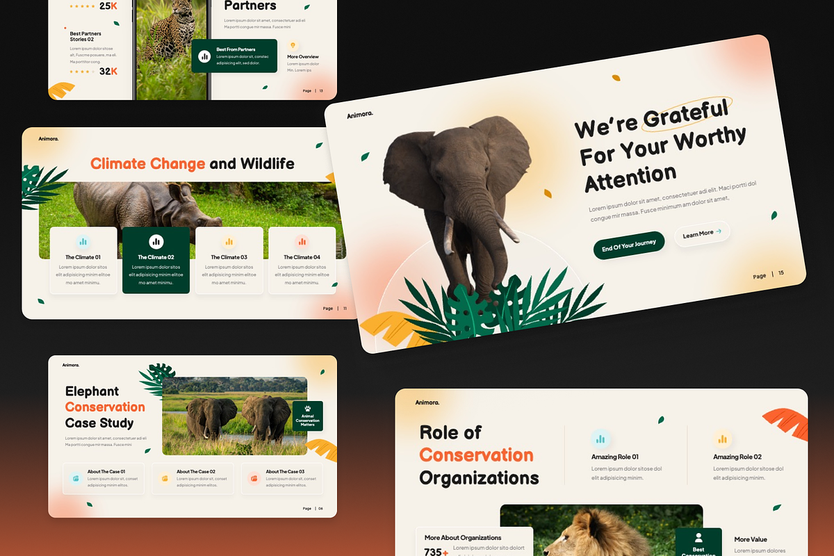 Animal Conservation Google Slides, a Presentation Template by Annora Studio (Photo 4 of 7)