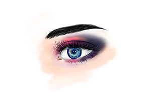 Set With Eyes. Fashion Illustration