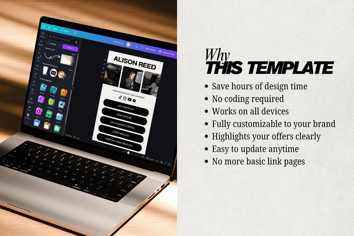 Instagram Link in Bio Template UGC, a Landing Page Template by Digital&Chic (Photo 5 of 7)