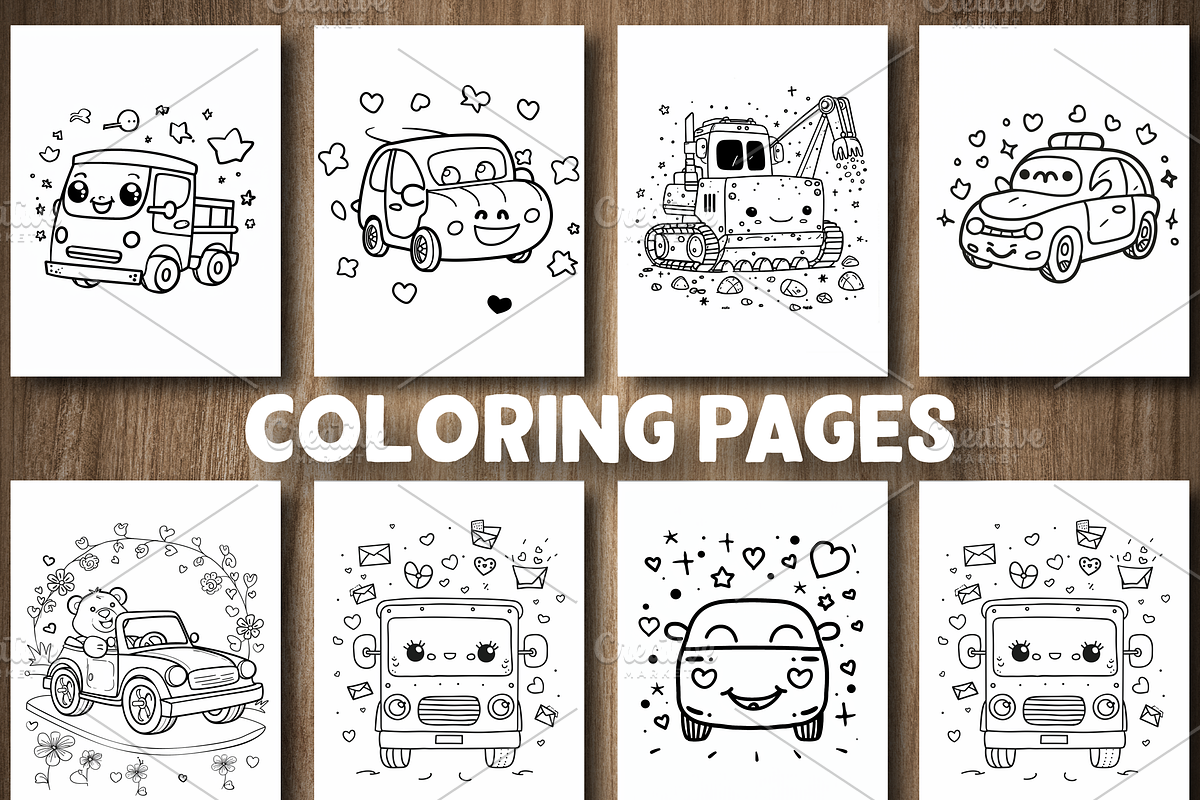 Cute Vehicles Coloring Pages, a Technology Illustration by Design Station (Photo 4 of 4)