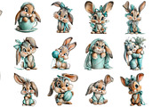 Watercolor Easter Cute Baby Bunny, an Illustration by DreamArtGraphic (Thumbnail 2 of 4)
