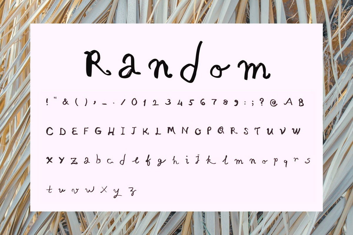random - a handwritten fun font preview 2
