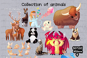 vector set Happy Animals, an Animal Illustration by WINDmade (Thumbnail 3 of 12)