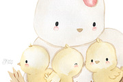 LOVELY CHICKEN. Watercolor, an Animal Illustration by OlliArtDesign (Thumbnail 4 of 5)