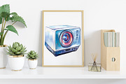 Watercolor Office Time Clipart, an Illustration by Canvas Craft (Thumbnail 6 of 7)