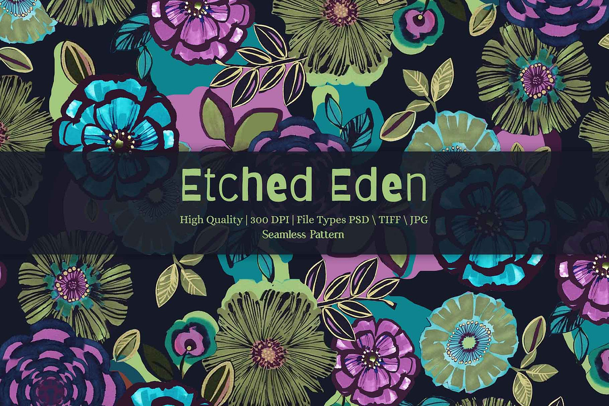 Etched Eden Pattern & Motifs, a Pattern Graphic by GND ART STUDIO (Photo 1 of 8)