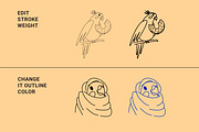 23 Funny parrots vector illustration, an Animal Illustration by Yanakicc (Thumbnail 4 of 9)