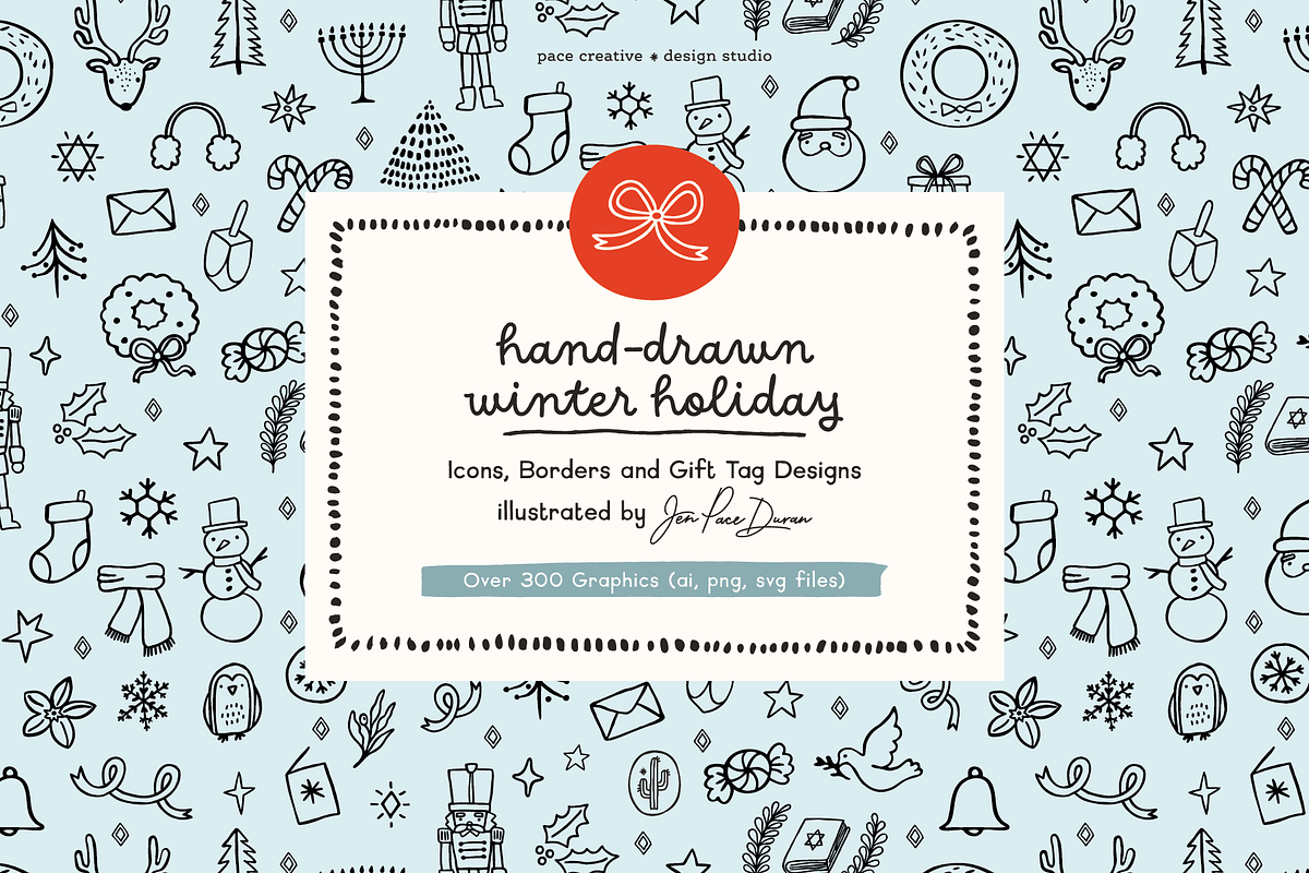 Hand-Drawn Winter Holiday Icons, a Seasonal Illustration by Pace Creative Design (Photo 1 of 12)