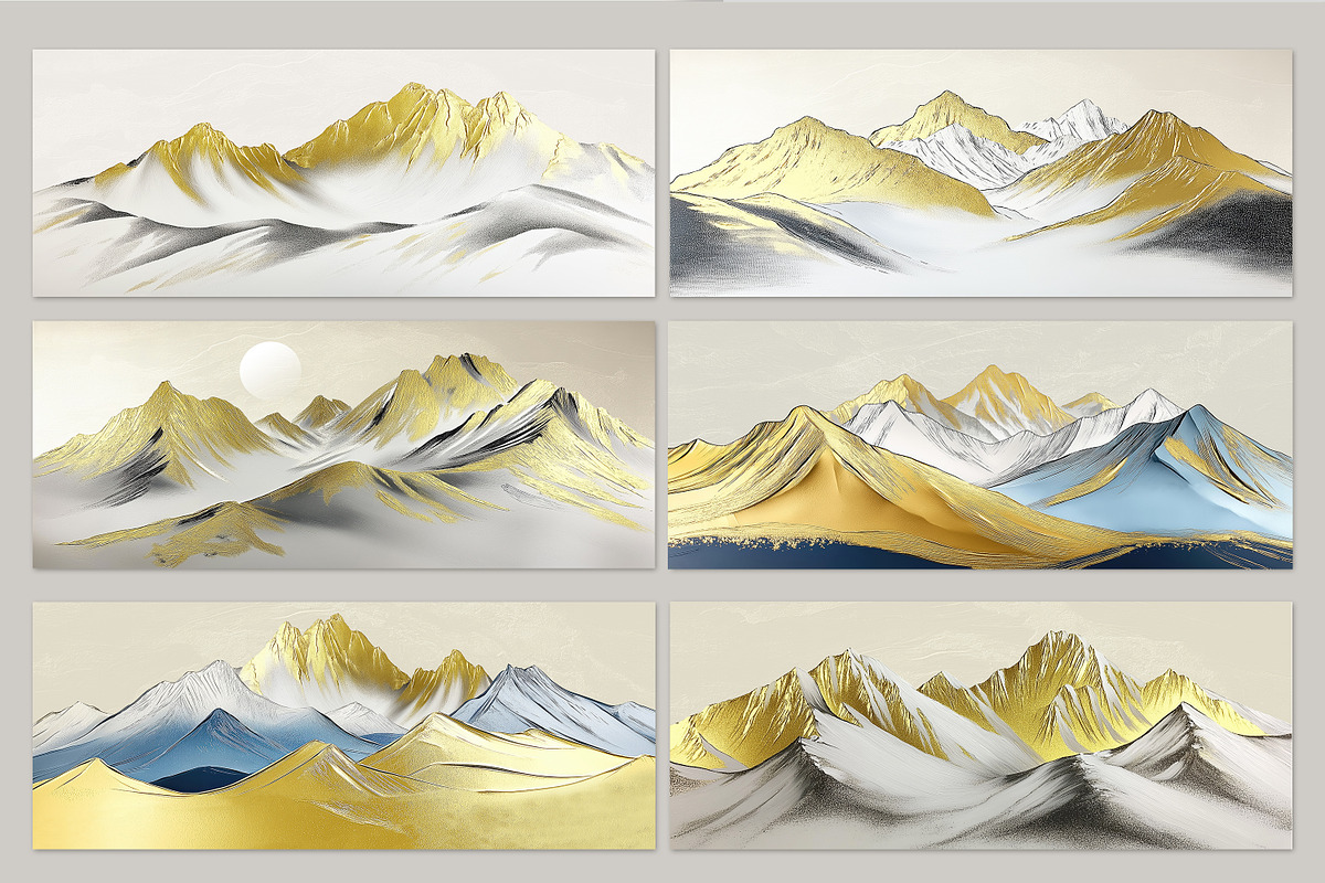 Oil painting golden mountain wallpap, a Decorative Illustration by fei long (Photo 8 of 10)