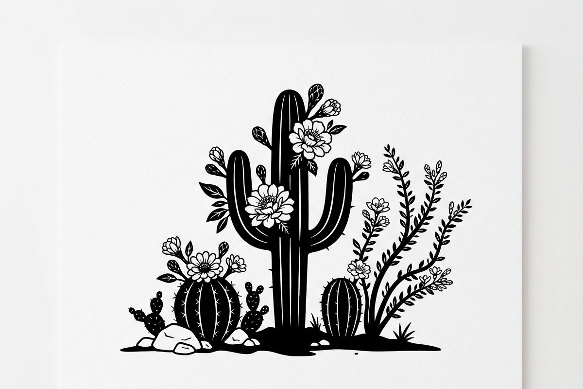 60 Desert Cactus Floral Silhouette, a Seasonal Illustration by Amazin_art (Photo 6 of 21)