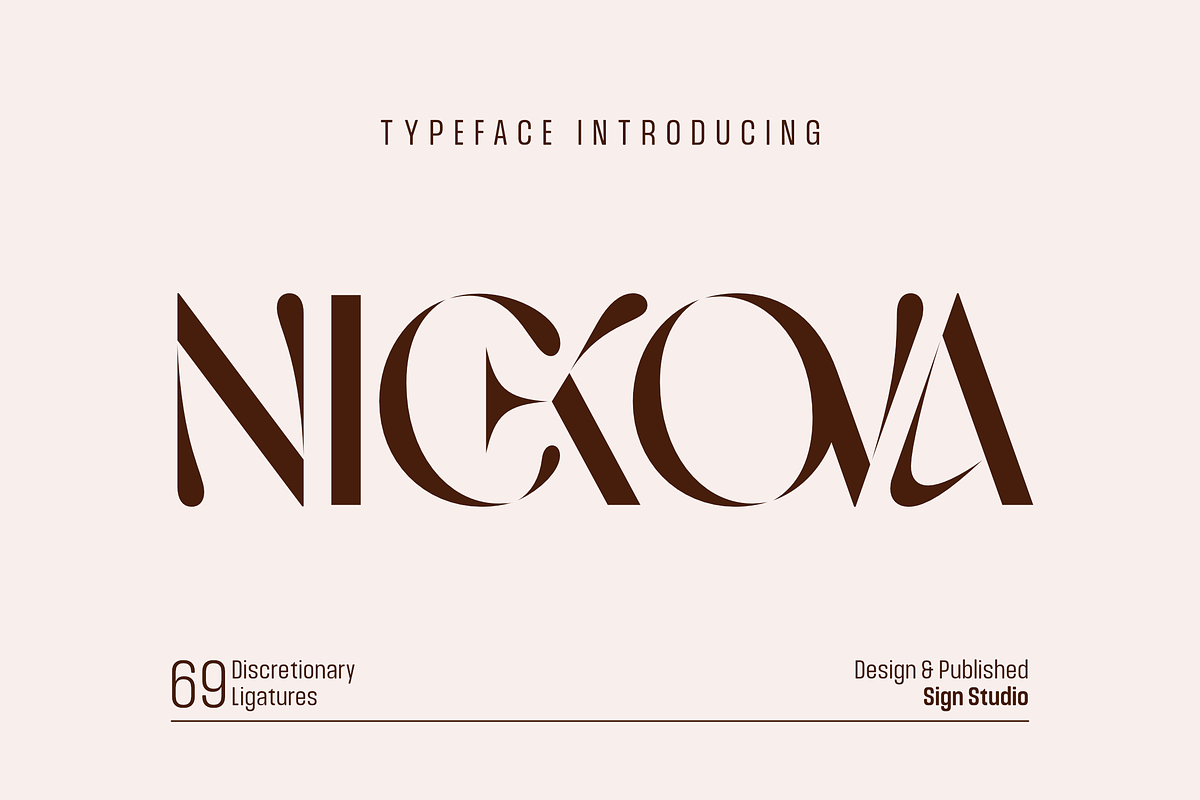 Nickova - Elegant Stencil Sans, a Sans Serif Font by Sign Studio (Photo 1 of 15)