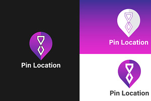 Pin Location logo template