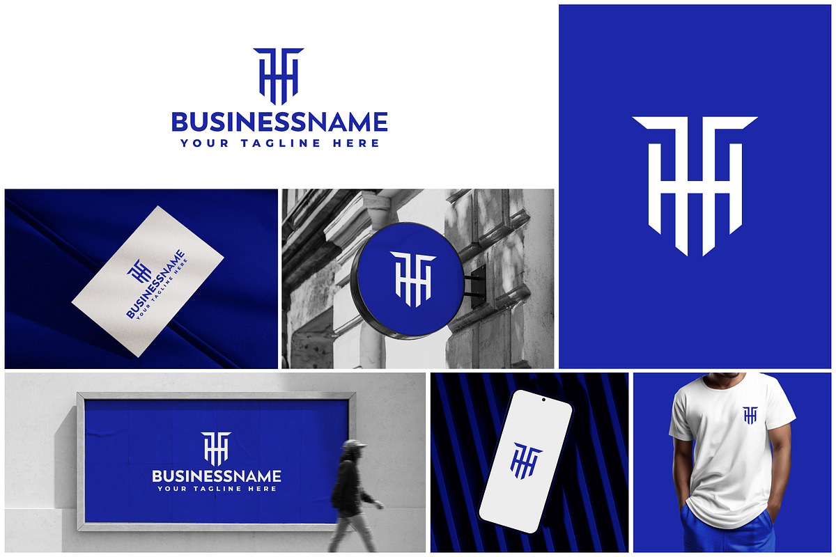 TH, HT letter logo design, a Branding & Logo Template by Team_Ultra_Graphics