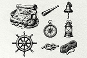 Nautical Engraving SVG Graphics, an Object Illustration by DENIDigitalArtSudio (Thumbnail 5 of 6)