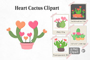 Heart Cactus Clipart, a Graphic by Artnoy (Thumbnail 1 of 5)