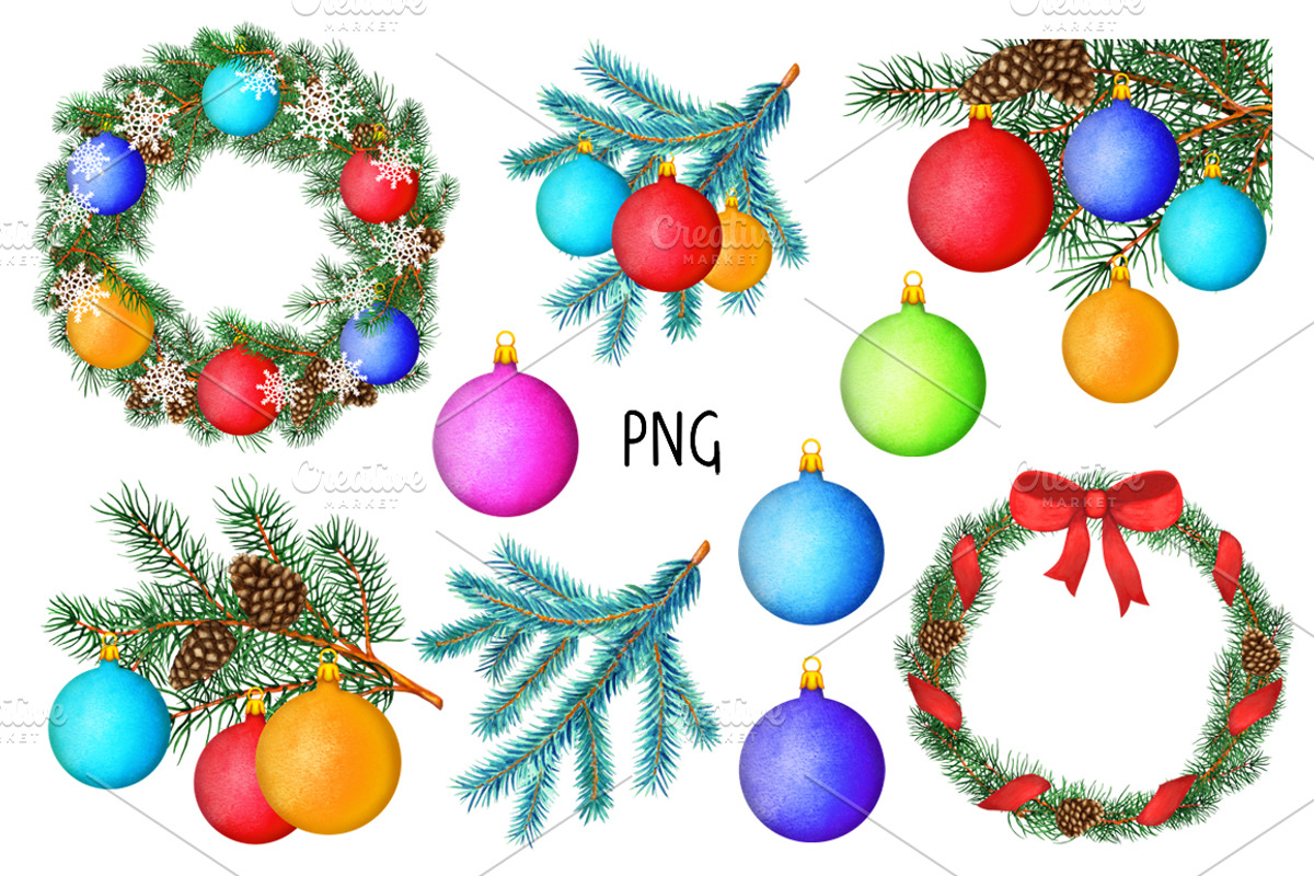 Watercolor Christmas collection, a Decorative Illustration by Color_Brush (Photo 5 of 8)