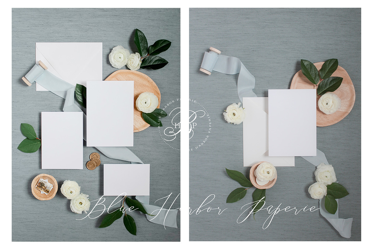 French Blue Linen Mockups, a Photo by BlueHarborPaperie (Photo 4 of 9)