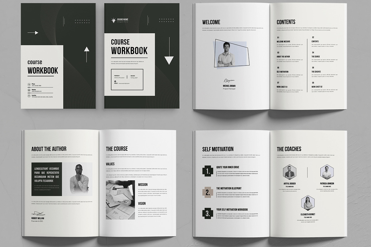 Course Workbook Template  Printable, a Brochure Template by MightyDesign (Photo 2 of 6)