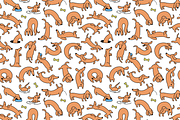 Dachshund Dash Pattern And Icons, a Pattern Graphic by Iconka (Thumbnail 5 of 9)